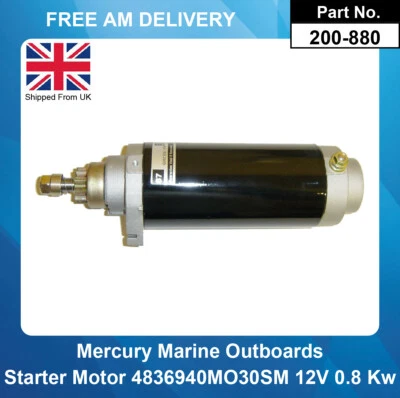 Starter Motor For Mercury Marine 5057465 5057465A1 5057867 5072467 - Image 1 of 4