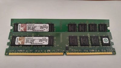 Kingston 2GB Kit(2X1GB) PC2-5300 DDR2-667MHz non-ECC Unbuffered CL5 240-Pin DIMM - Image 1 of 3