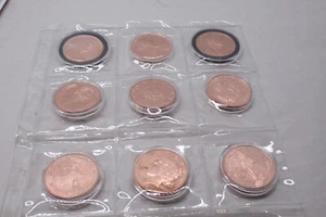 Lot Of (9) Coins 1 oz Copper Round Mixed 1909 Penny, Walking Liberty, 1921 - Picture 1 of 7