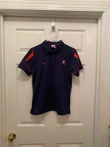 Virginia UVA Cavaliers Women's Soccer Team Issued Nike Blue Polo Shirt Medium - Picture 1 of 3