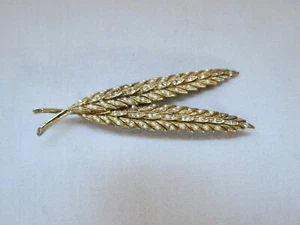 Vintage Benedikt Double Leaf Imitation Pearl and Rhinestone Brooch - Picture 1 of 3