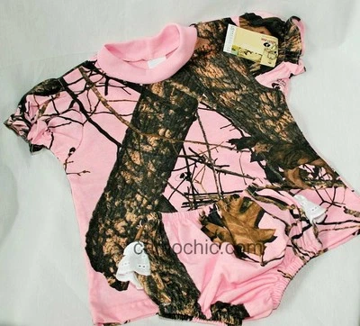 Mossy Oak Pink Camo Baby Toddler Dress, Ruffle Panties Camouflage - Image 1 of 2