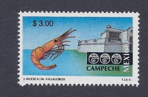 EMISSIONE TURISTICA $3,00 CAMPCHE, GAMBERETTI SC#1967 CARTA #3 CV$ (T99)* - Foto 1 di 1