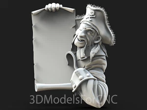 3D Model STL File for CNC Router Laser & 3D Printer Pirate Letter - Picture 1 of 1
