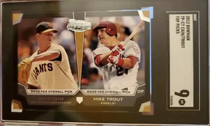 2012 Bowman Draft TP-CT Mike Trout/Matt Cain Top Draft Picks Rookie Card SGC 9 - Picture 1 of 1