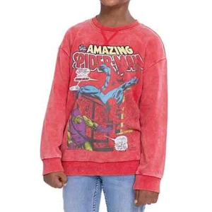 Marvel Boys Mineral Washed Crewneck Pullover Size M - Picture 1 of 3