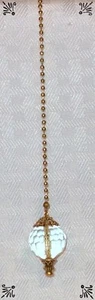 Handcrafted Champagne Gold Multifaceted Clear Glass Disco Round Bead Fan Pull - Picture 1 of 3