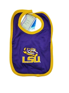 Babero Two Feet Ahead LSU Tigers Team Recién Nacido Bebé 100% Algodón Cierre Zelcro NUEVO - Imagen 1 de 4