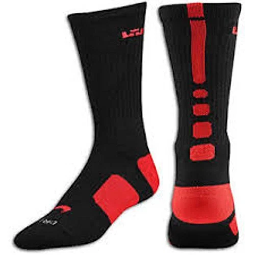 Nike Elite LEBRON  BLACK,RED Basketball Socks LARGE (Men Size 8-12)  SX4696-062 - Image 1 of 1