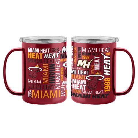 Miami Heat 15oz. Spirit Ultra Mug  Insulated  %100 Stainless Steel  Hot&Cold Cover