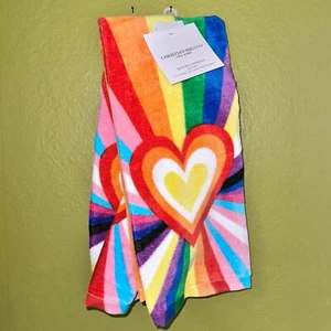 Set 2 asciugamani da cucina CHRISTIAN SIRIANO LGBTQ Pride Heart nuovi - Foto 1 di 3