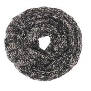 Schal Strickschal Loopschal Stein Schwarz Zopfmuster Rundschal Damen Grobstrick - Bild 1 von 3