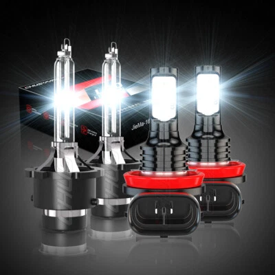 Para For 2004-2007 2008 Jaguar X-Type HID Xenon Faros +LED Fog Light Bombillas — 第 1/4 张图片