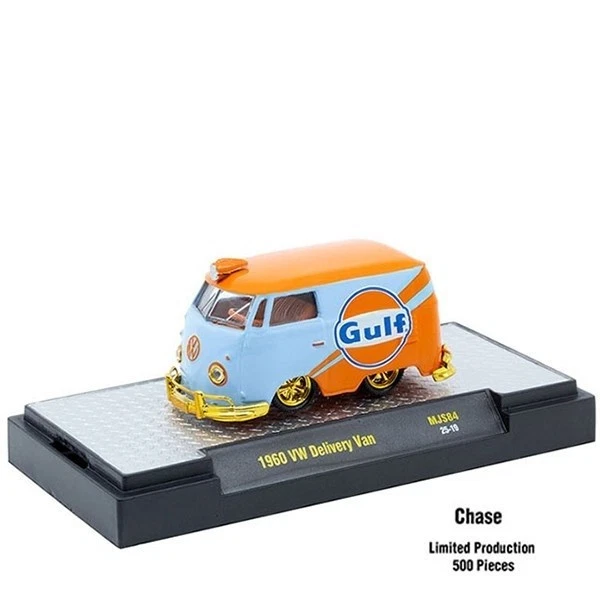 chase M2 1960 VOLKSWAGEN DELIVERY VAN CUSTOM GULF 1/64 BLUE / ORANGE 31500 MJS84 - Image 1 of 1