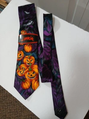 Nueva Corbata Jerry Garcia Otoño Halloween Diseño Calabaza 100% Seda Nueva Con Etiqueta Foto 1 de 4