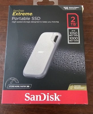 NEW SanDisk Portable Extreme Portable SSD 2TB USB-C SSD SDSSDE51 - Image 1 of 3