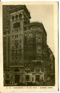Argentina Buenos Aires - Corrientes y 25 de Mayo real photo sepia airmail on PPC - Picture 1 of 4