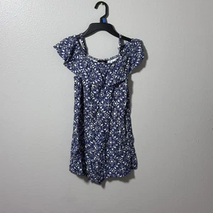 IZ Byer Girls Kids Blue floral romper size large - Picture 1 of 7