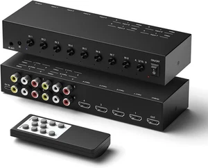 Convertitore Switch AV HDMI 8 in 1 - 4 ingressi AV + 4 ingressi HDMI a 1 uscita HDMI - Foto 1 di 12