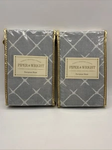 Piper and Wright Ansonia European Euro Pillow Sham In Blue White LOT OF 2 - Picture 1 of 9