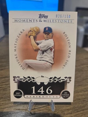 Daisuke Matsuzaka Topps Moments & Milestones #142 2008 SN 026/150 Foto 1 de 2