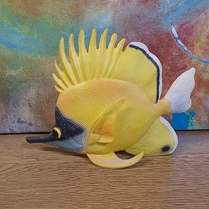Decorative Tropical Yellow Longnose Butterfly Fish Figure Marine Decor Unmarked - Picture 1 of 8