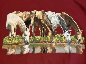 Vintage Horse Crewneck Sweatshirt 2000 2XL Nature Maroon Crewneck Pro Spirit - Picture 1 of 7