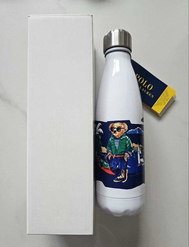Botella de agua de acero inoxidable Polo Ralph Lauren Polo Bear Foto 1 de 3