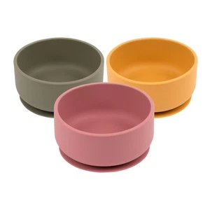 3-teiliges kleines Essen Baby Silikon Saugnapf Set Kleinkind Kinder Entwöhnung Füttern - Bild 1 von 7
