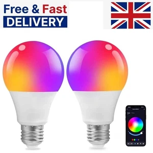 2X WiFi RGB Smart LED Light Bulbs for Apps by iOS Android Amazon Alexa Google - Picture 1 of 11