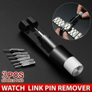 Metal Adjustable Watch Band Bracelet Repair Tool Link Pin Remover + 3 Pins Kit ! - Picture 1 of 16