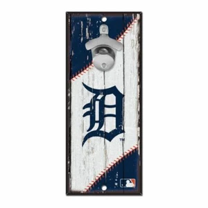 DETROIT TIGERS BOTTLE OPENER SIGN 5"X11" HARDBOARD W/ CAST METAL OPENER - Picture 1 of 1