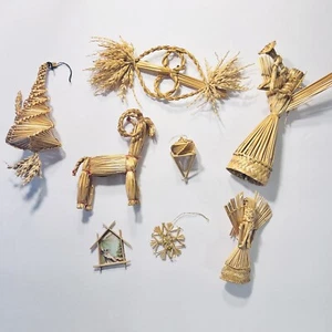 Wheat Art Figurines 8 Different Handmade Shapes Ornaments - Picture 1 of 9
