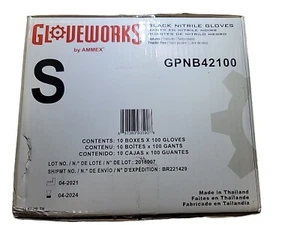 100 AMMEX GPNB42100 schwarz Nitril Handschuhe 5 Mil klein Gloveworks Arbeit Medic S Box - Bild 1 von 11