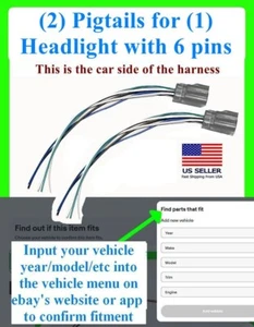 fits Lexus 16-18 ES300H ES350 Headlight Connector Plug Wiring Harness Pigtail - Picture 1 of 1