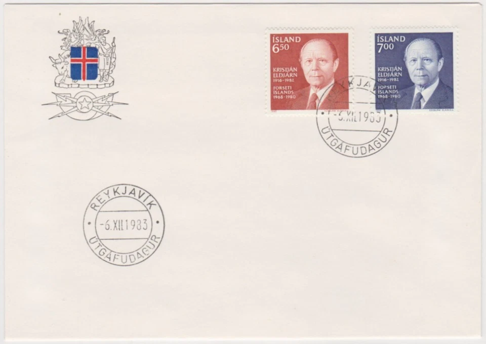 Iceland FDC 1983, President Kristján Eldjárn (1916-1982) - Image 1 of 1
