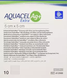 Aquacel Ag + extra verbesserter Hydrofaserverband 5 cm x 5 cm 413566 (x10) - Bild 1 von 1