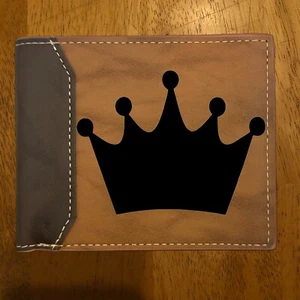 Crown Queen King JDM - Leather Bifold Wallet - Premium Leather Wallet - Picture 1 of 5