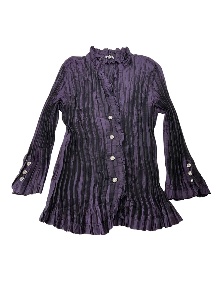 Blusa vintage Y2K Agora talla mediana púrpura arrugado volantes hadas caprichoso Foto 1 de 4