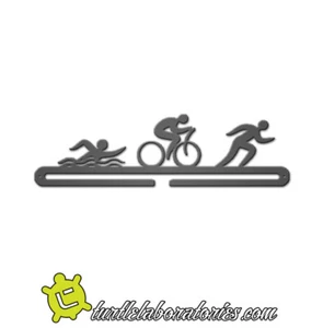 Decorative Triathalon Medal Hanger Metal Wall Sculpture Art Hanging Home - Picture 1 of 1