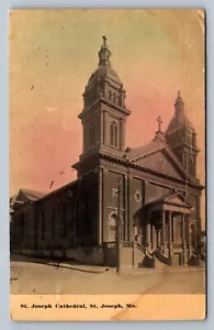 Postcard MO St. Joseph Cathedral Exterior Front 1912 L279 - Picture 1 of 2