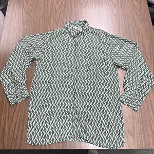 Robert Stock 100% Silk All Over Geometric Short Sleeve Button Up Shirt Large L - Picture 1 of 13