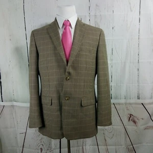 Club Room Macy's 40R 2 Button Multicolor Houndstooth/Pane Suit Blazer Sport Coat - Picture 1 of 9