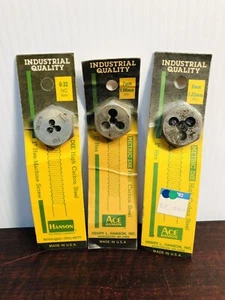 3) Threading Die Ace Hanson Steel USA 6-32 NC 7-1.00 mm 8-1.25 mm - Picture 1 of 7