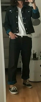 Tailleur con pantalone da donna VERSACE JEANS COUTURE. Tg 44. Blu/nero. Vintage - Imagem 1 de 4