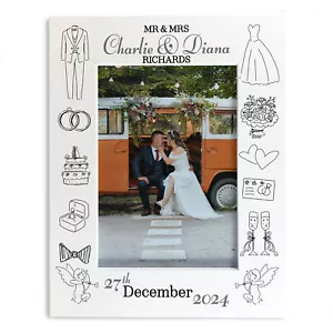 Red Ocean Novelty Wedding Photo Frame PERSONALISED Wedding Day Gift Anniversary - Picture 1 of 84