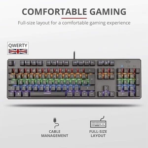 Trust Gaming GXT 890 Cada US RGB Mechanical Gaming Keyboard - Picture 1 of 2