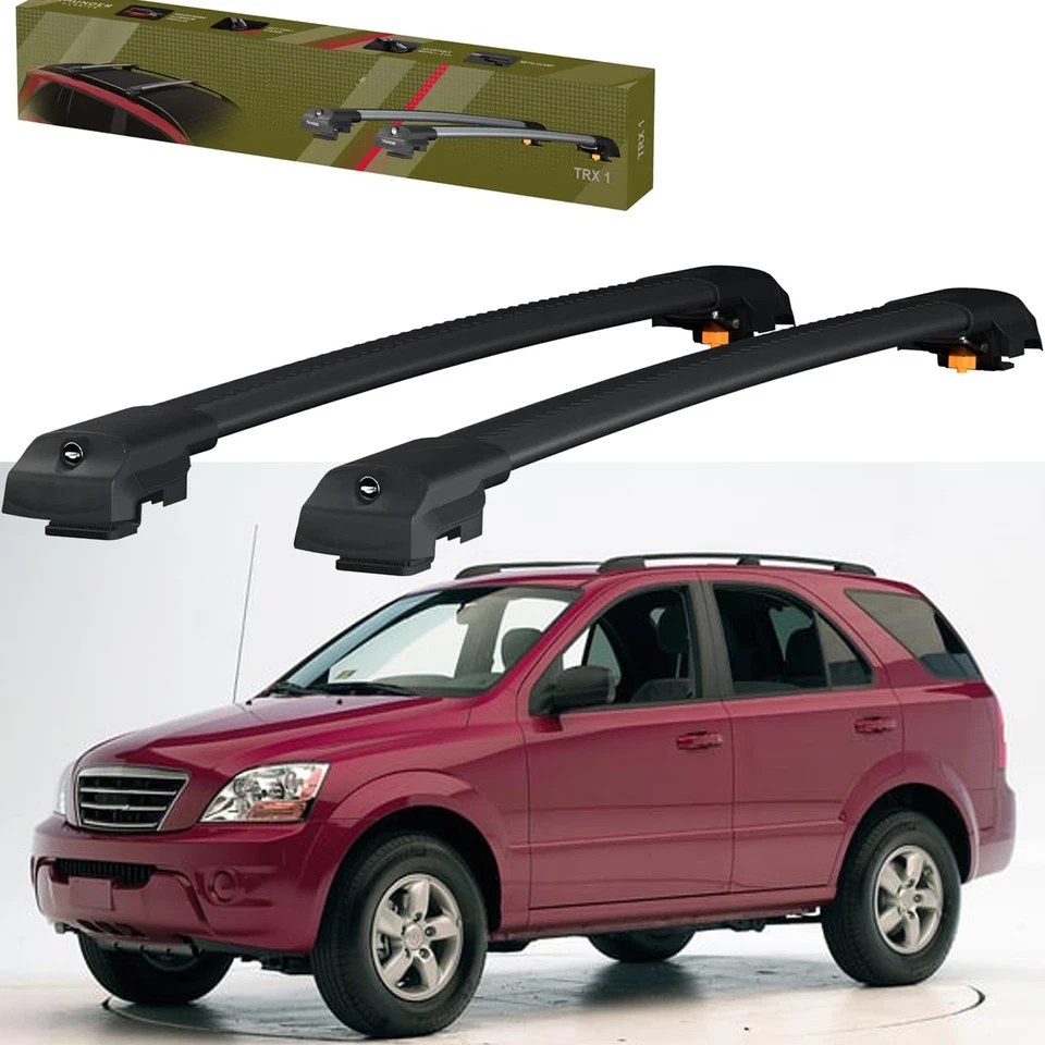 For Kia Sorento 2002-2009  (Black) Aluminium Roof Racks Cross Bars Foto 1 de 4