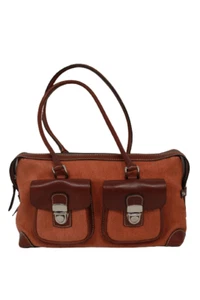 Dooney & Bourke Toasty Orange And Chocolate Double Pocket Signature Satchel - Picture 1 of 10