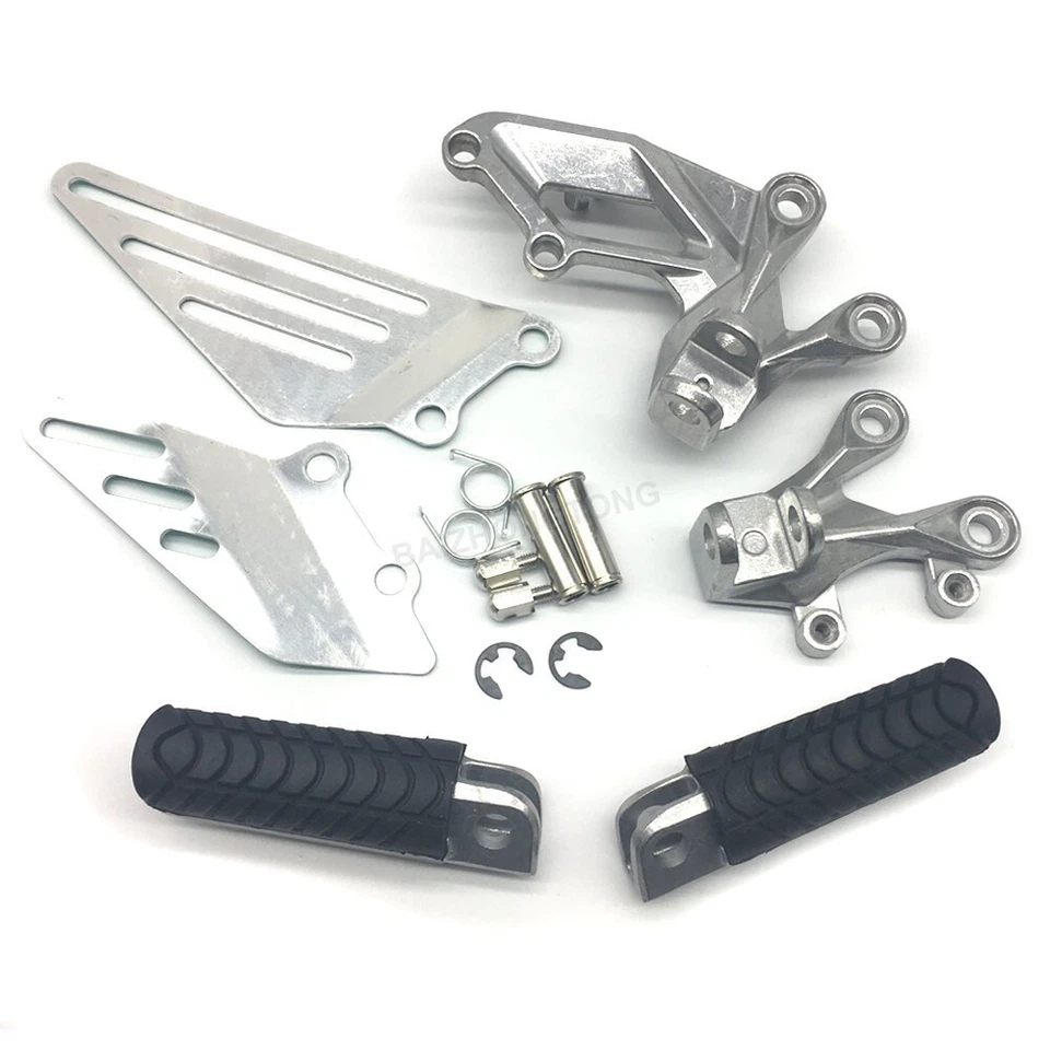 Driver Front Foot Pegs Bracket Silver for Kawasaki Ninja ZX14 ZX14R 2006-2018 17 - Imagem 1 de 4